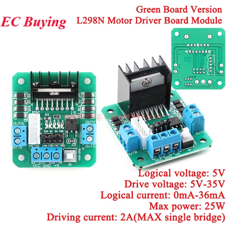 1-5Pcs L298N DC Motor Driver Board Module L298 Reversing PWM Speed Dual H Bridge Stepper Motor Smart Car Robot for Arduino
