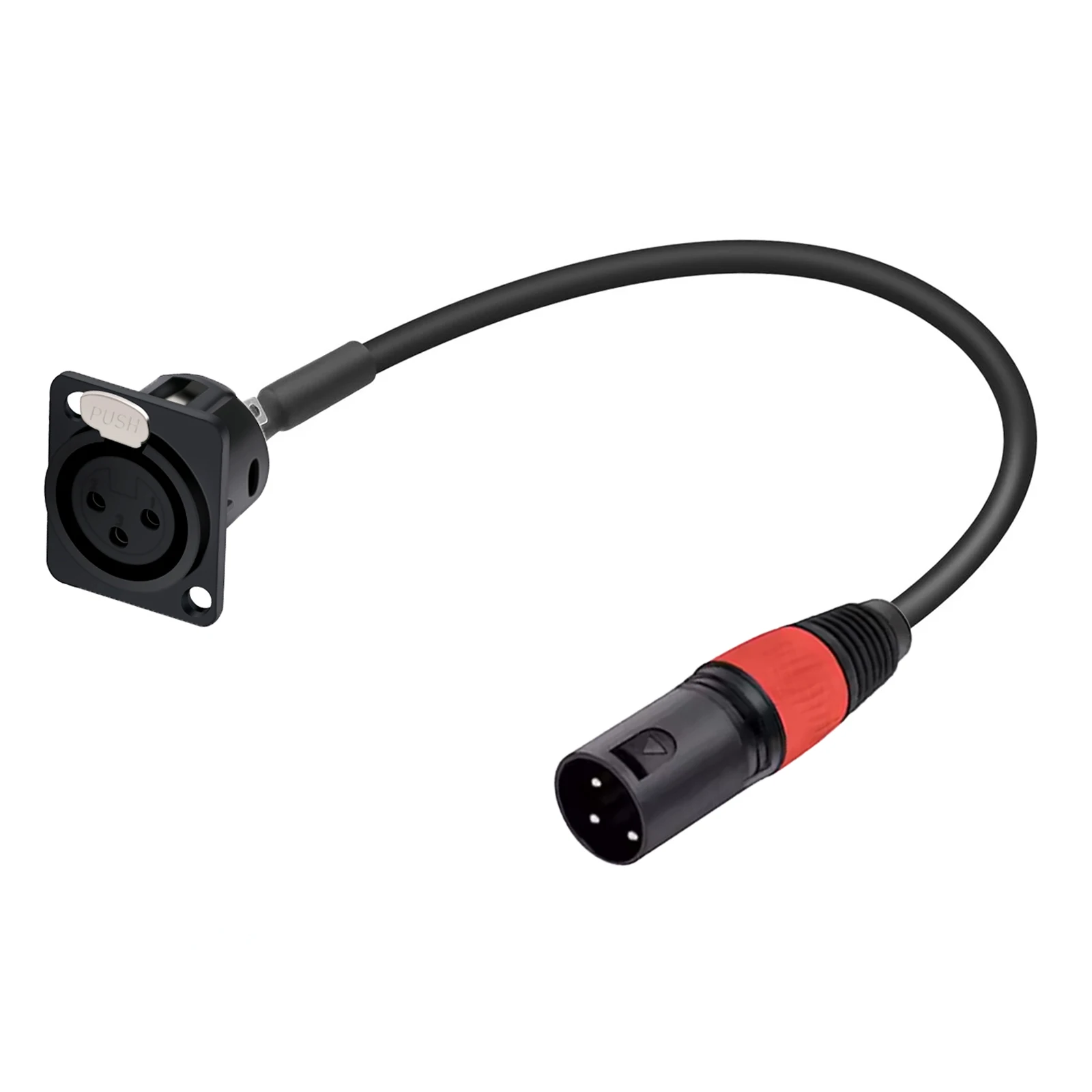 D-Type XLR Panel Mount to XLR Connector Pass Through Cable,3Pin XLR Female to Male Converter Compatible with Microphone 0.3M-15M