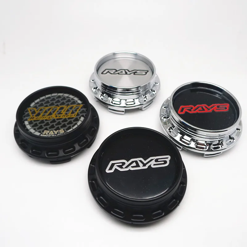 4pcs 67mm Wheel Center Hub Cap Volk Rays Racing Auto Rims Dust Proof Hubcaps Cover Emblem Badge