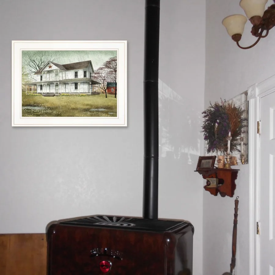 "April Showers" by Billy Jacobs Ready to Hang Framed Print White Frame