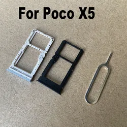 1PCS For Xiaomi Poco X5 5G Sim Card Tray Sim Card Holder Slot adapter and Micro SD Tray Holder With Free Eject Pin