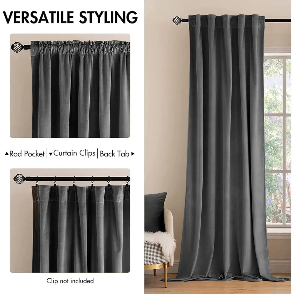 Rideaux occultants de luxe en velours 84, rideaux isolés thermiques doux pour chambre/salon, L52 x L84