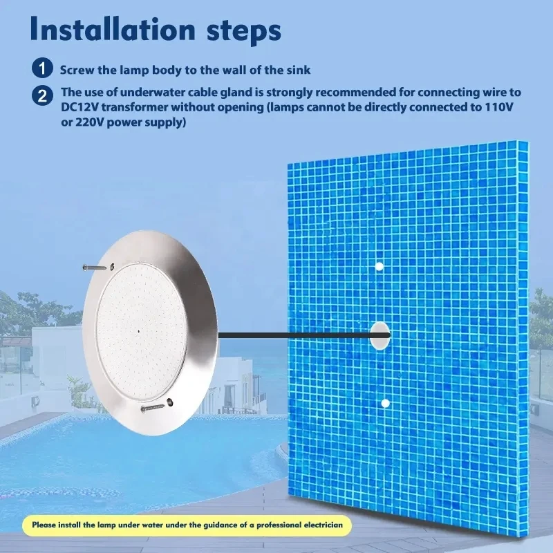 Imagem -06 - Luzes Led Subaquáticas para Piscina Rgb Controle de Aplicativos Móveis Decoração do Partido Fonte da Lâmpada Dc12v Ip68 35w