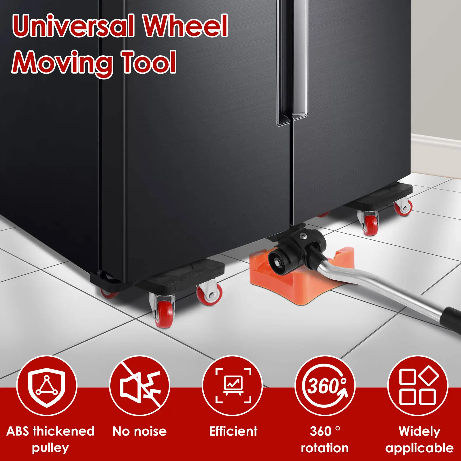 Furniture Moving Transport Roller Set Removal Lifting Moving Tool Set Wheel Bar Mover Moving Heavy Stuffs Device Hand Mover Tool