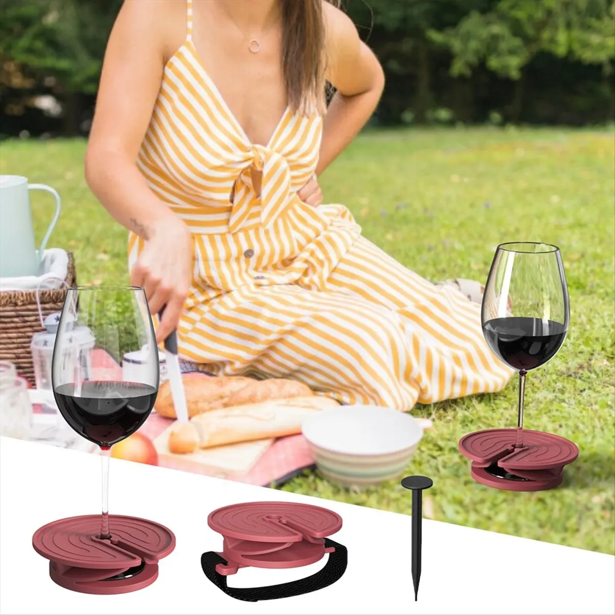 ABDD HOT  Outdoor Wine Coasters Glass Wine Cup Holder Outdoor Fixed Wine Cup Holder Boat Fishing Suction Cup Wine Cup Holder Bla