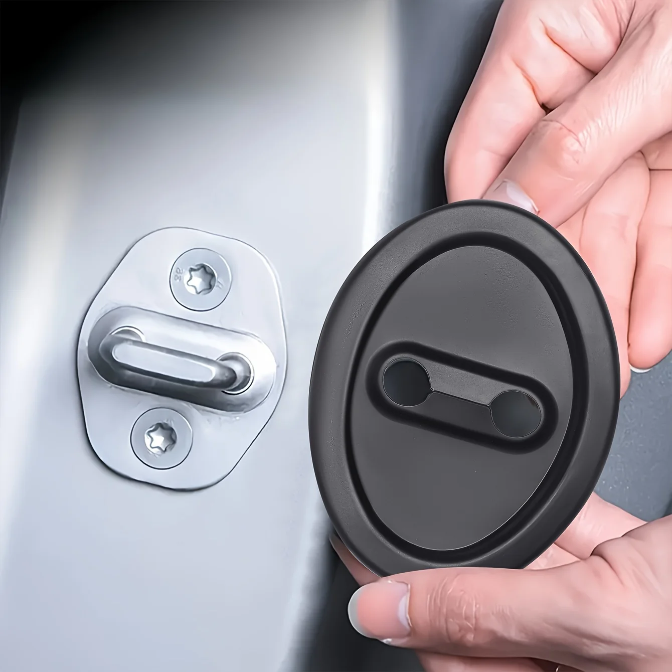 

4pcs Black Car Door Shock Absorbers - Noise Reduction, Lock Protection, Enhances Vehicle Protection