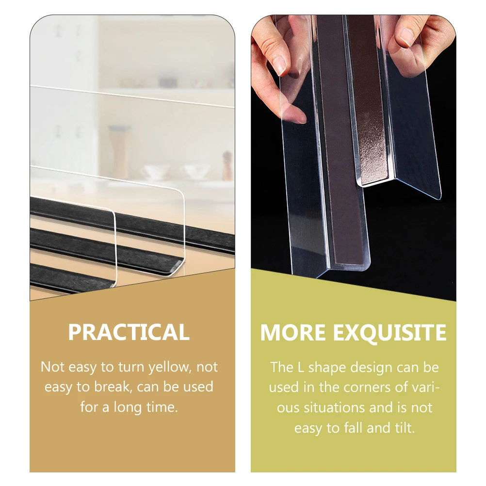 

8pcs PVC Shelf Dividers 20cm Magnetic Separators for Wire Shelving Clear Closet Organizers L Shape 7.5cm Storage Rack