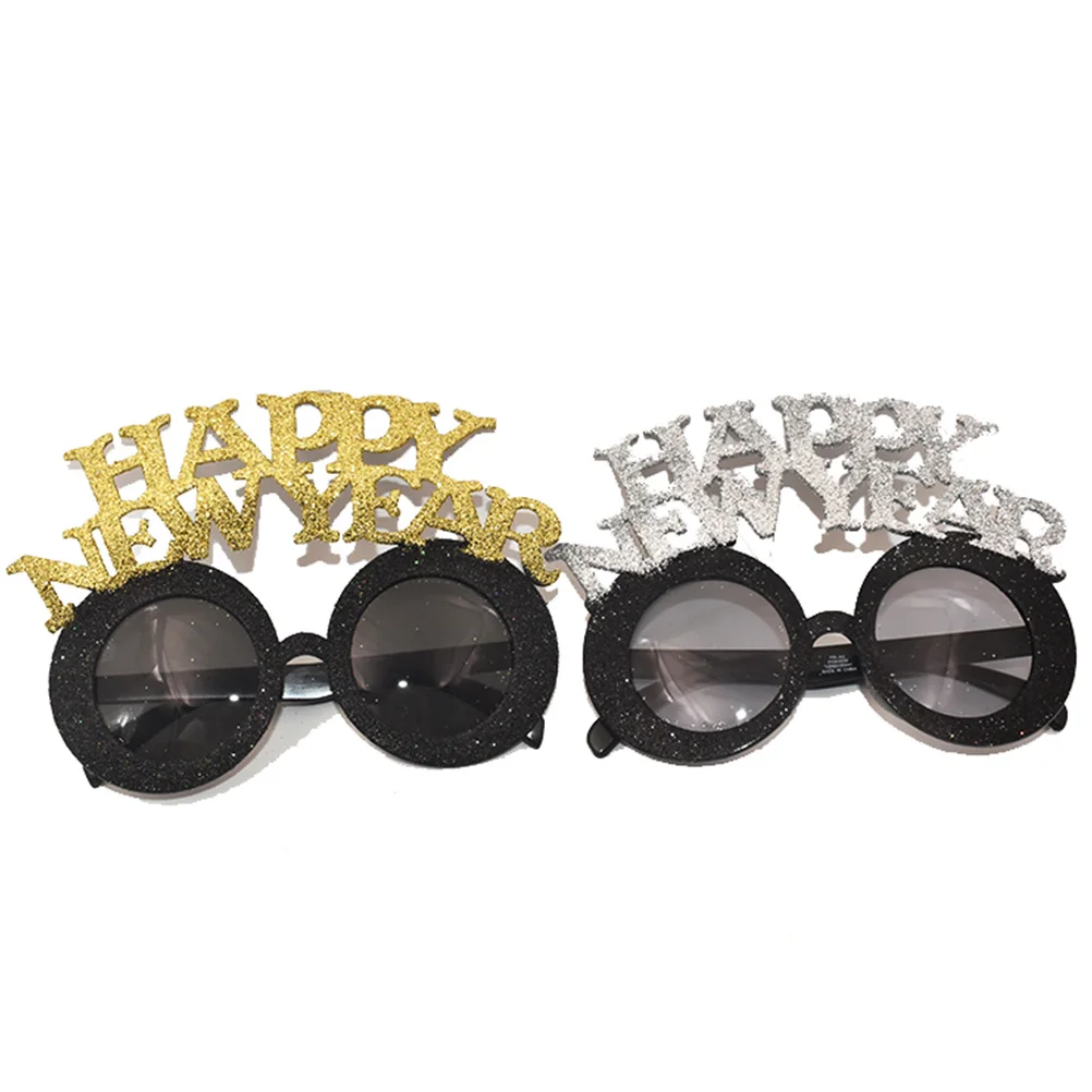 

Pentagram Happy New Year Glasses Glitter Photo Booth Prop Funny Golden Eyewear Party Accessories Festival Supplies Decoration