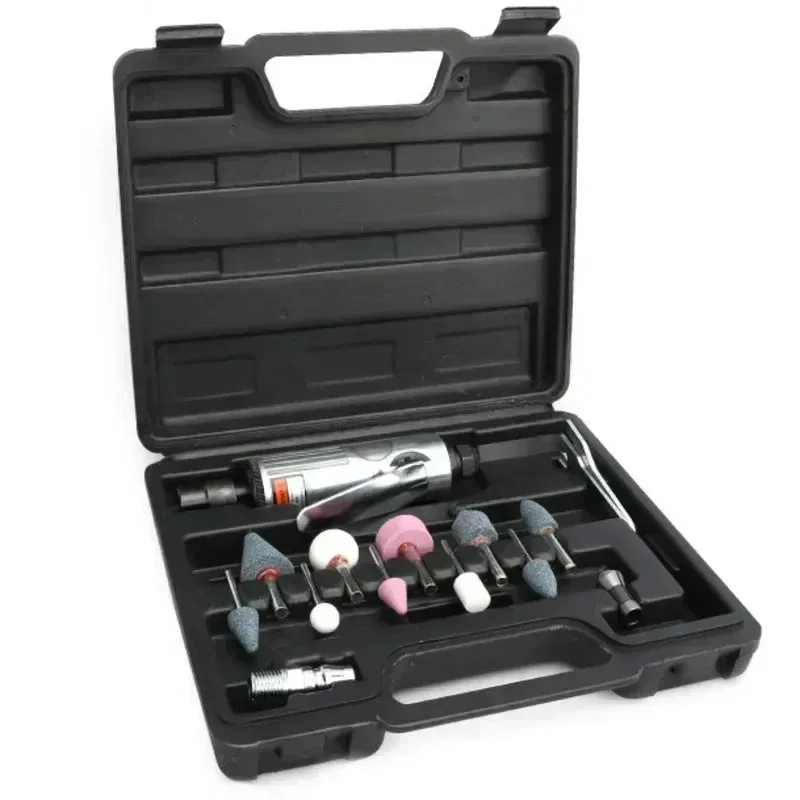 16Pcs/Set 1/4 Inch Car Air Compressor 90psi Grinder Machine Tirel Rotary Stone Tool Kit High-speed Polishing Pneumatic Tool