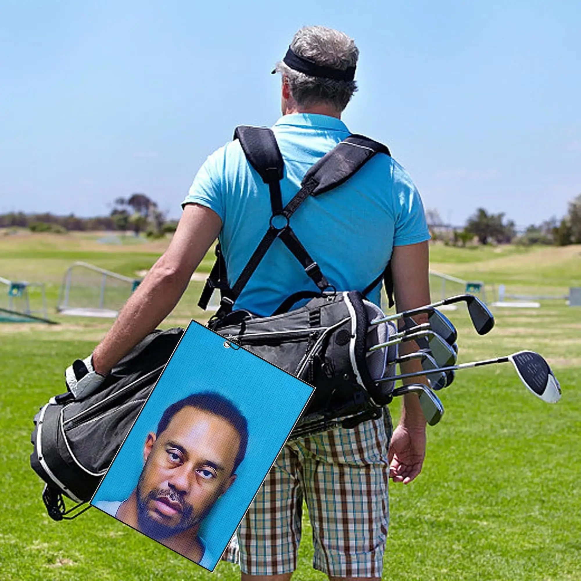 2 count Funny Microfiber Premium Golf Towels, Printed Golf Towels for Golf Bags for Men&Women, Great Golf Accessories For Dad