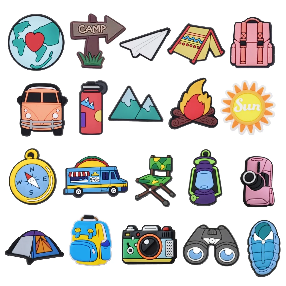 10 PCS Travel Shoe Charms | Outdoor City Shoe Charms | Trendy Charms for Boys Girls Teens and Adults Party Favor