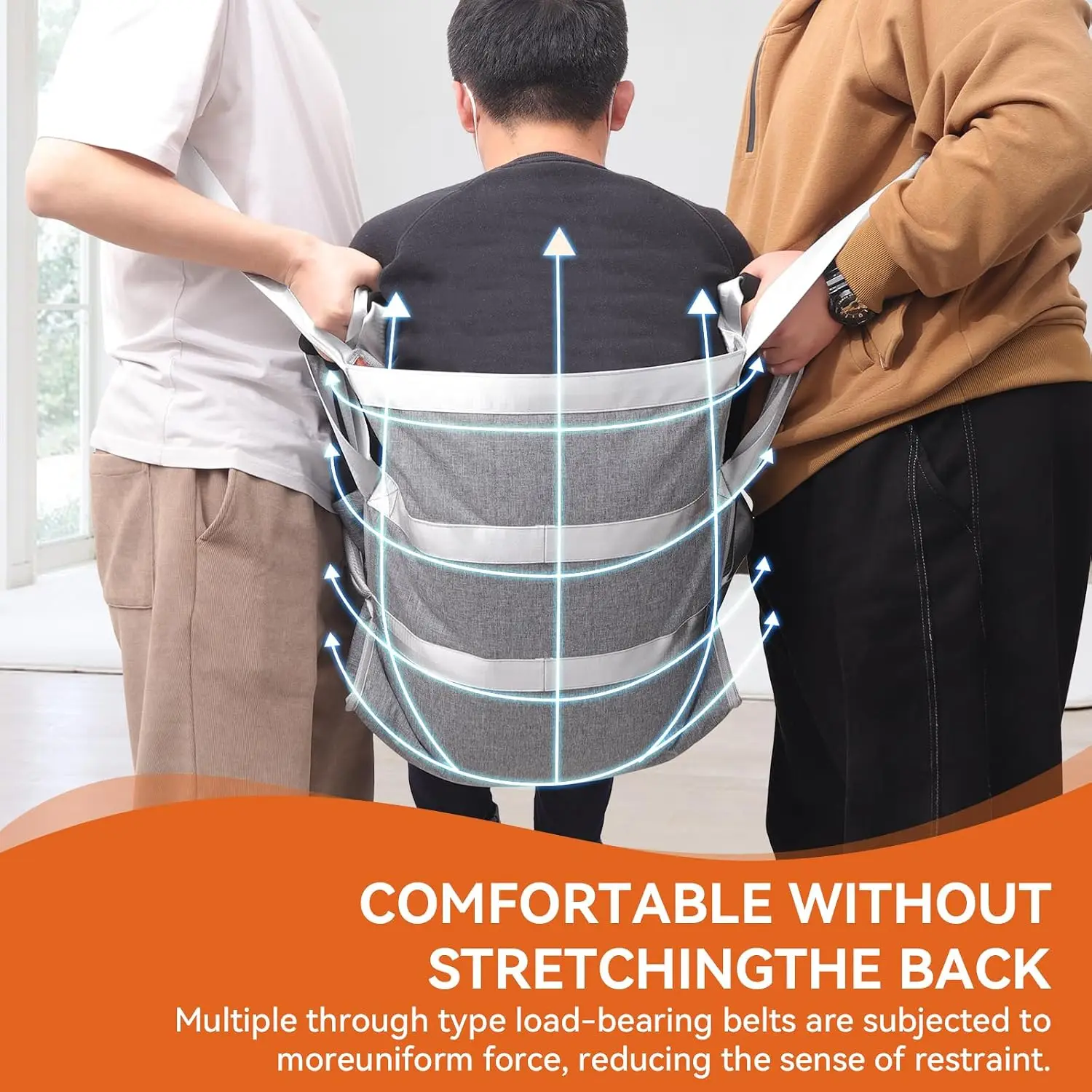 Portable Patient Wheelchair Transfer Pad with Safety Belts Lifting Sling for Moving Disabled Elderly, Transfer Aid for Home Care