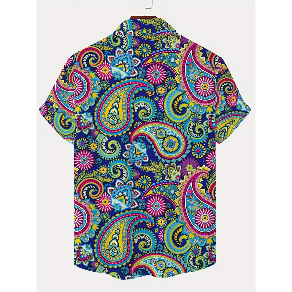 Vintage Trendy Paisley 3D Printed Shirt Summer Lightweight Breathable Men's Short Sleeve Tops Ethnic Style Street Casual Shirt