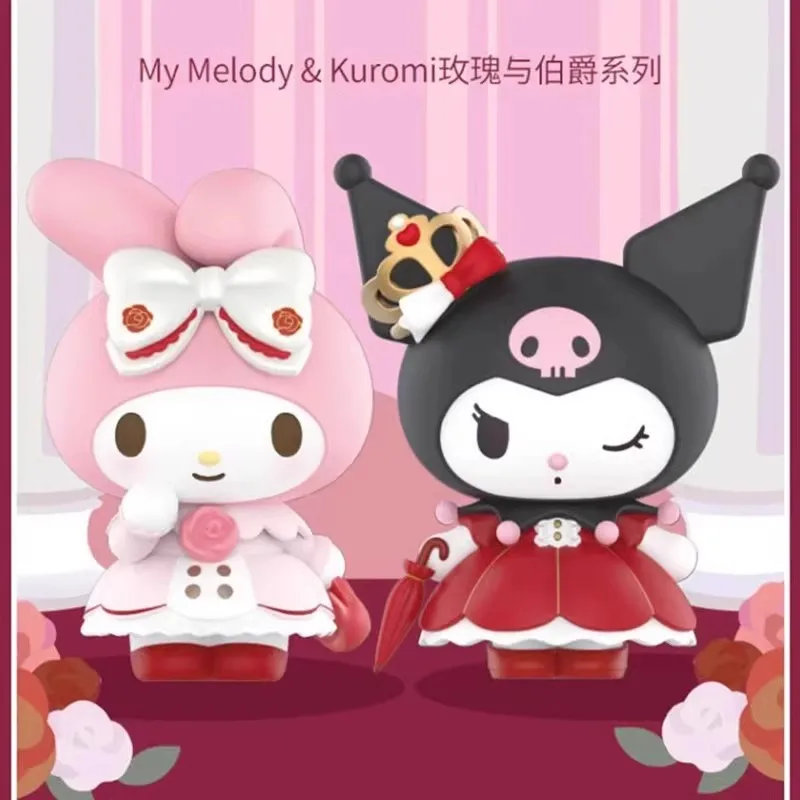 Miniso Sanrio Rose Kuromi علاج ، Kawaii Q نسخة ، مجموعة جراج صندوق أعمى ، زخارف زخرفية لسطح المكتب ، هدايا أعياد الأطفال