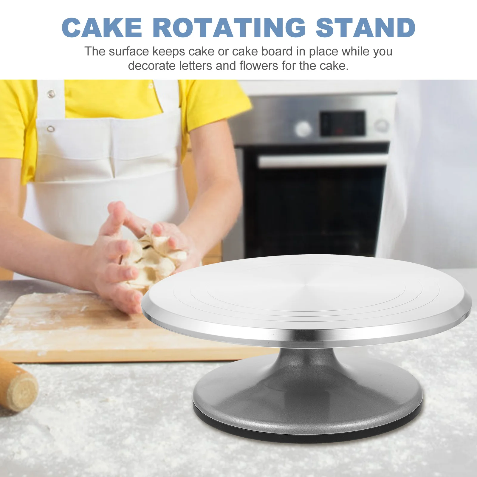 

Display Stand Cake Decorating Table Pans Dessert Aluminum Alloy Metal Turntable