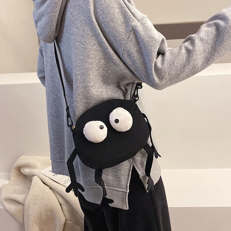 2023 New Cute Cartoon Man Plush Messenger Bag Funny Canvas Bag Cosplay Anime Plush Bag Dolls Adjustable Strap Bag Gift for Girls