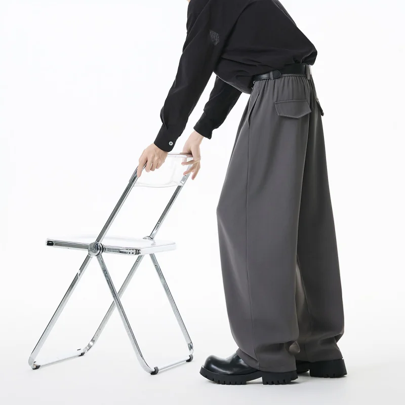 2025 Autumn Malala Scimitar Loose Drape Small Trousers Men's Business Casual Pants