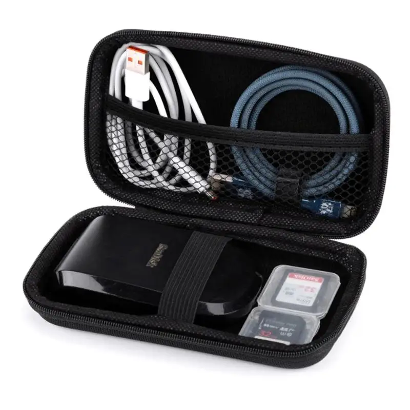 Mini EVA Hard Shell Portable Storage Box Shockproof Protective Organizer Bag for Gadgets Black