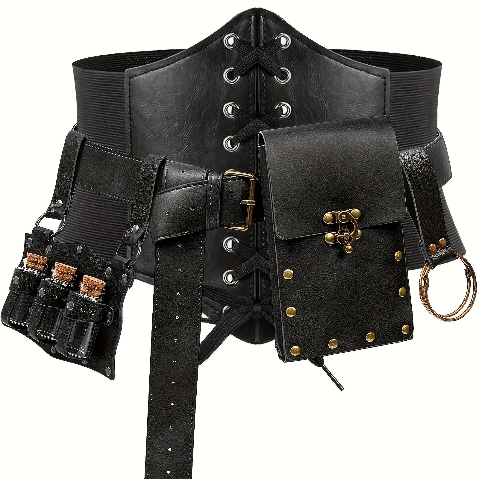 

5 шт., костюм эпохи Возрождения, поясная сумка, корсет, бутылка солля, вилаз, меч, крючок в виде лягушки, средневековый фестиваль, ролевые игры, аксессуары на Хэллоуин