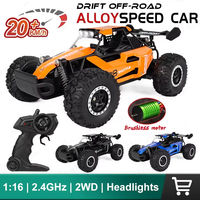 DK087 1:16 2WD Brushless High-Speed Off-Road Remote Control Drift Racing Car 20KM/H with LED Lighting 2x2 RC Truck Car Model Toy