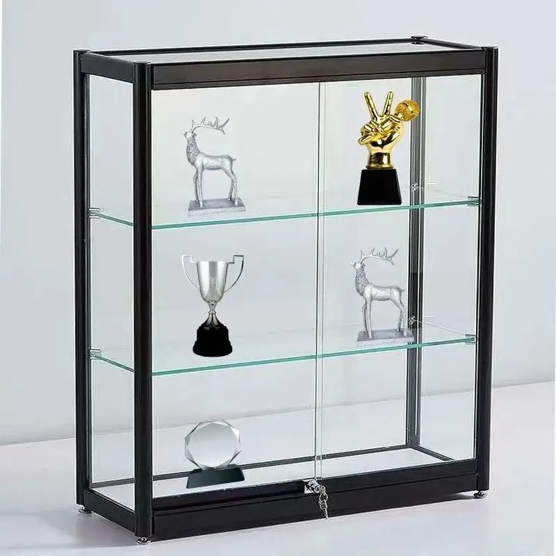 Custom.70aluminum frameless display cabinet tempered glass display showcase with lock