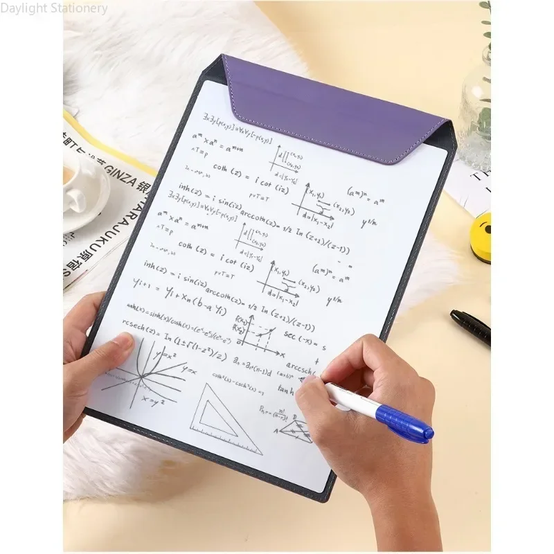 A4 Magnetic Whiteboard Clipboard Portable Writing Pad Reusable Dry Erase Board with Erasable Pen Drawing Demo Office File Clip