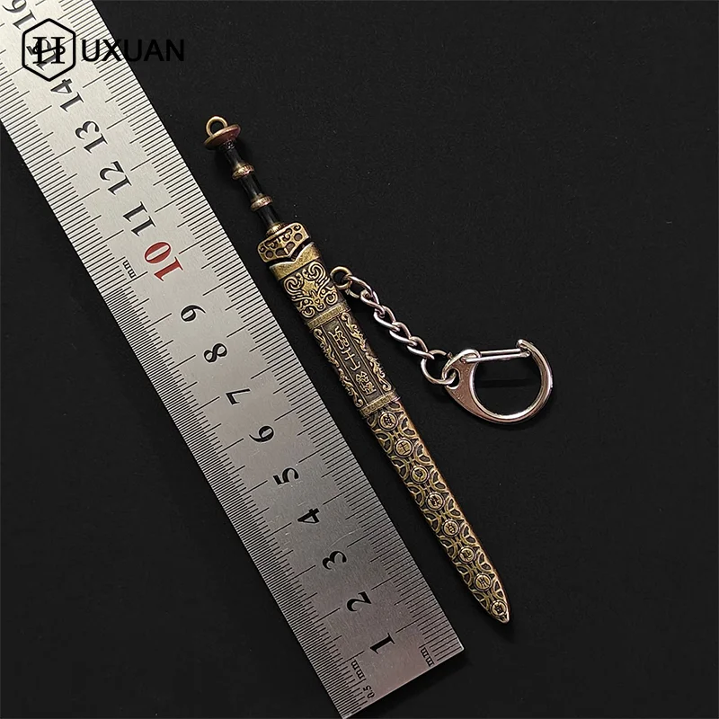 Novelty Mini Sword Shape Pendant Keychain Creative Model Toy Key Ring Fashion Backpack Decoration Accessories Gifts