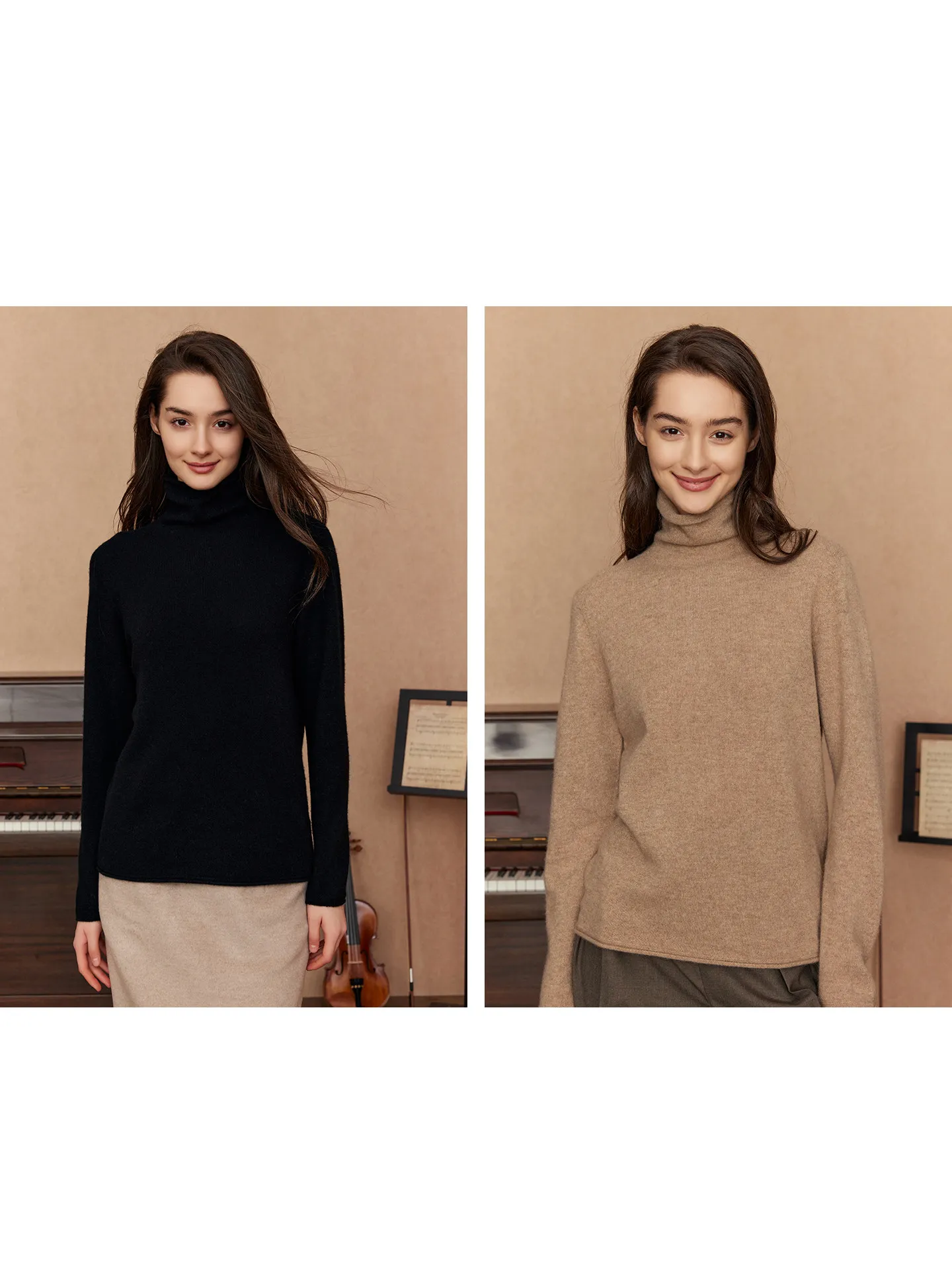 

RIZ Pure Camere Sl Knitted Sweater Women's Inner Wear Base irt Autumn Winter Straight Tube Simple Commute Sle