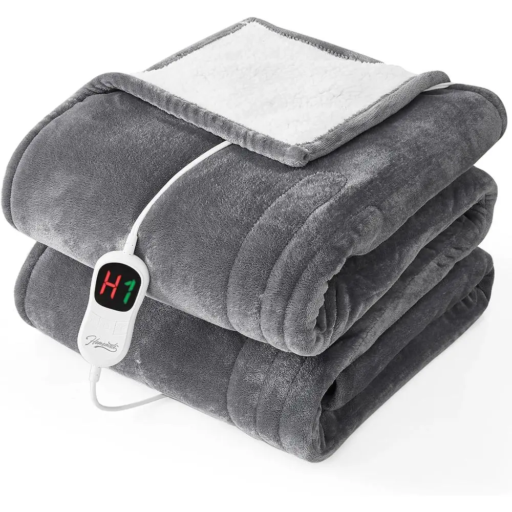 

Electric Heated Blanket Twin - 62"x84" Heating Bed Blankets Throw with 10 Heating Levels 8 Hours Auto O ast Heating Over-Heated