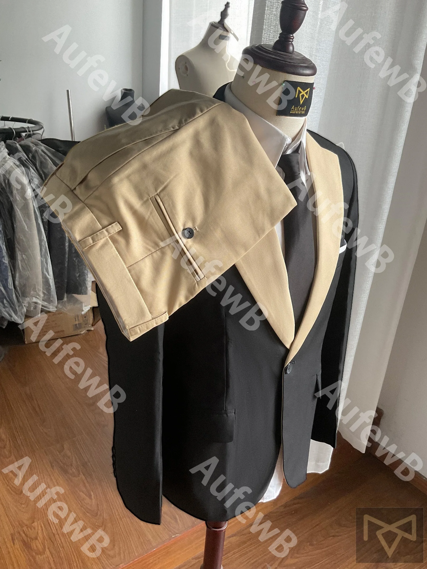 

ANNIEBRITNEY Daily Casual Suit for Men Slim Fit Man 3 Piece Outfit Set Costumes Tendances Trajes Hombre Elegantes Boys Suits