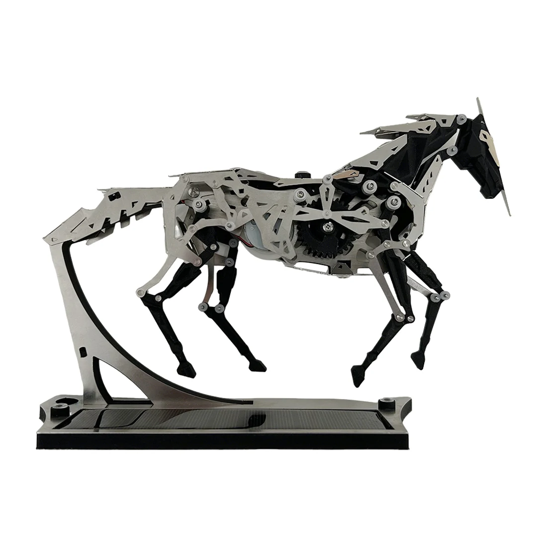 

Solar Powered Mechanical Horse 3D Metal Puzzle Model, 165PCS DIY Assembly Art Sculpture with Exposed Gear Motion