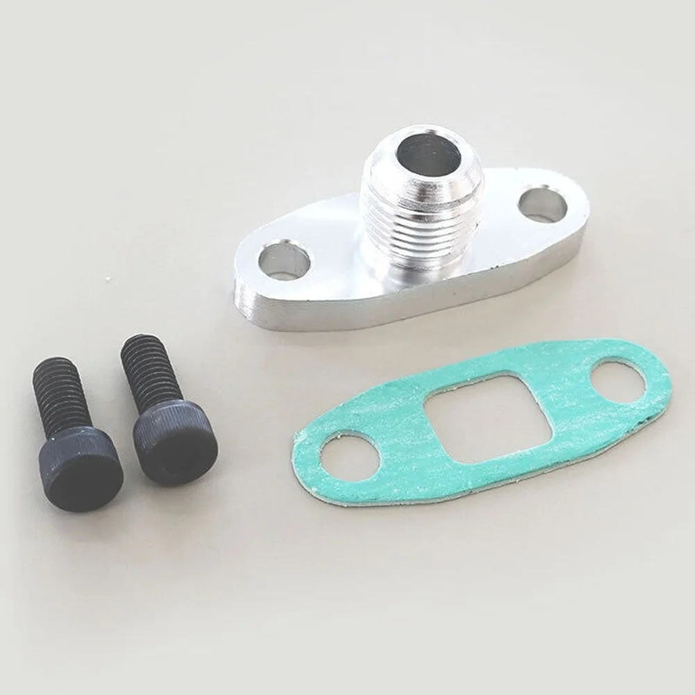 AN10 Turbo Oil Drain Flange Adapter Kit CNC T6061 Aluminum For GT28 GT17 T35 Engine Gasket Replacement Accessories