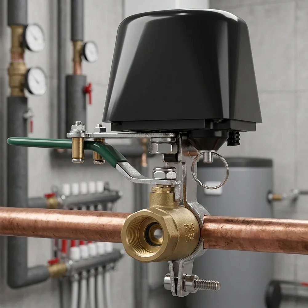 WiFi For Smart Water Valve for Tuya and For Alexa Voice Control with Auto Timer Scheduling and Leak Sensor Integration