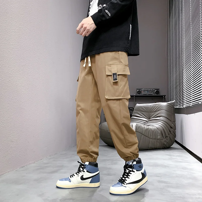 

M-8XL Multi Pocket Joggers Pants Men Loose Fit Drawstring Waist Casual Cargo Pants Autumn Korean Men's Casual Workwear Trousers
