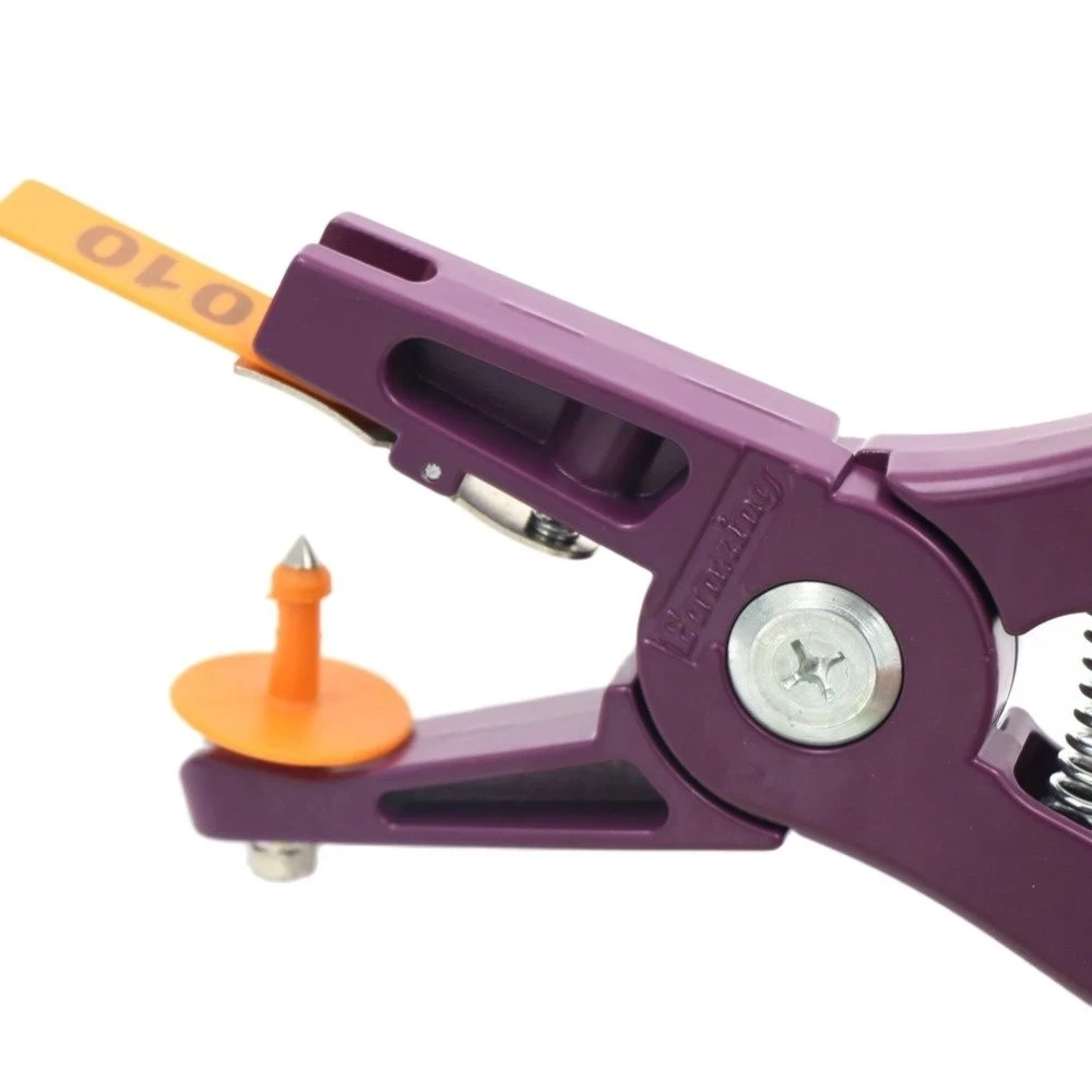 1 pz pinze per marchi auricolari per bestiame con ago per marchi auricolari pinze per spine per orecchie di animali in metallo viola strumento di identificazione per conigli di vacca suina