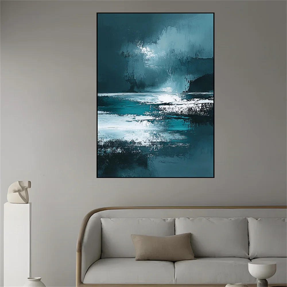 

Large Abstract Oil Painting With Gray And Black Vertical Style Modern Wall Art Handmade Canvas Picture Decor Home Live Room Gift