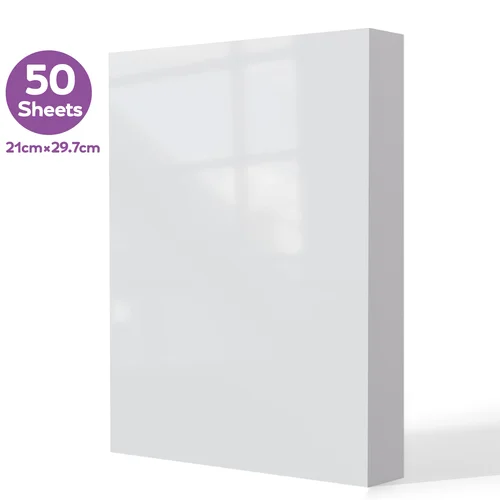 Imagen 1 del producto Papel fotográfico brillante de doble cara HUSPER A4, 50 hojas, 120/140/160/180/200/240/260/300gsm para impresora de inyección de tinta, papel de impresión brillante
