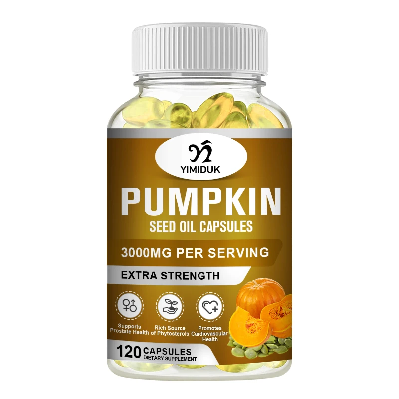 

Pumpkin Seed Oil with Saw Palmetto Softgels, Supports Hair, Urinary, Bladder & Prostate Health | Non-GMO
