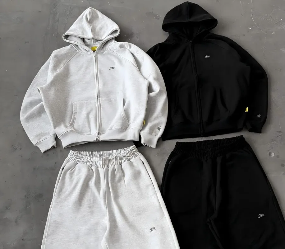

2025 стильный мужской комплект с капюшоном и простым логотипом, повседневные уличные толстовки, удобные и свободные мужские толстовки в готическом стиле