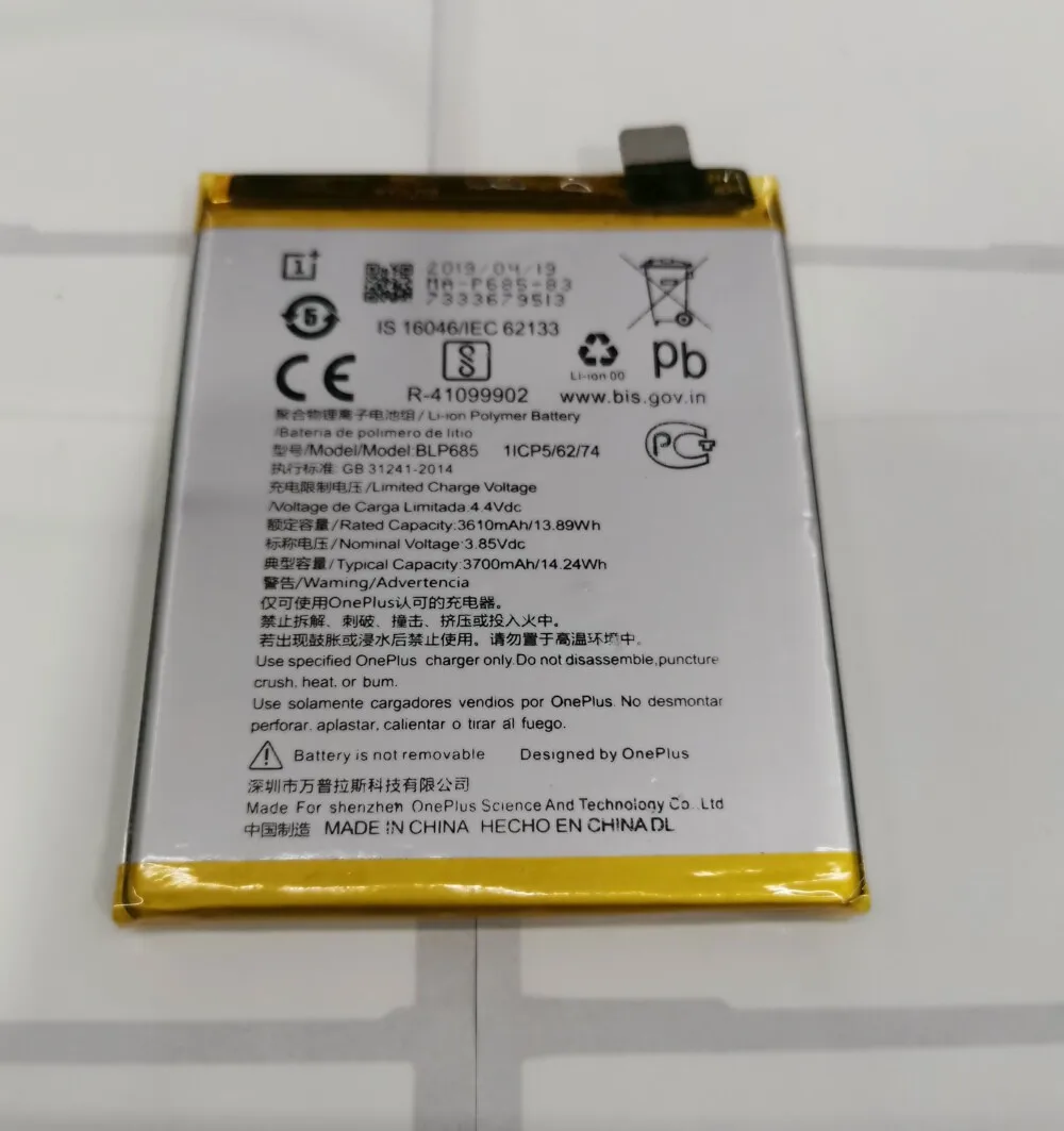 3700mAh 3.85V BLP685 Battery For 6T 1+6t 7 1+7 Mobile Phone