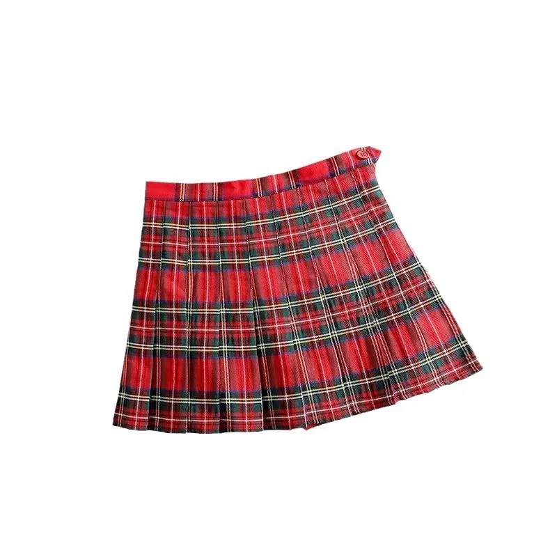 تنورة عالية الخصر منقوشة ذات ثنيات كورية Sle مثيرة أوائل الربيع وصلت حديثًا نموذج وجه شبكي للتنقل والخارج #5