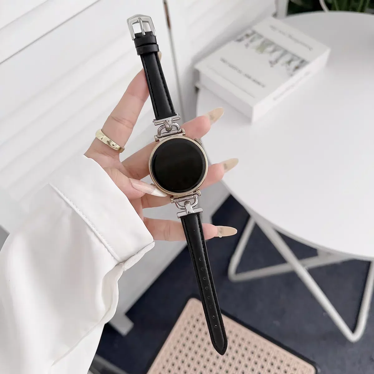 Nice Metal strap leather loop link For Samsung Galaxy Watch 7 FE 5 Pro 4 6 classic 44mm 40mm sport bracelet correa band