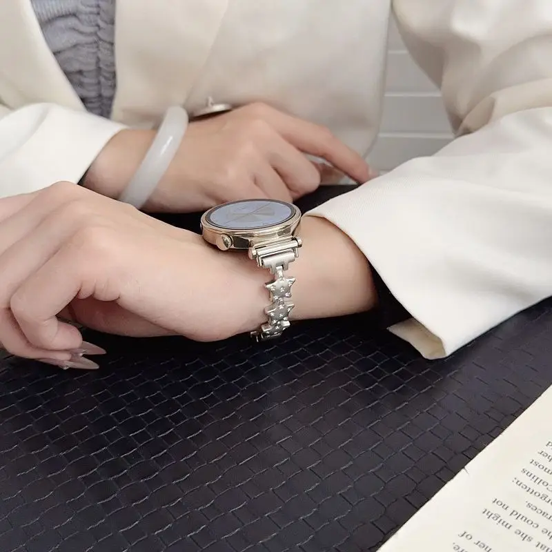 18 مللي متر حزام معدني لساعة هواوي GT 6 41 مللي متر Gt 4 5 41 مللي متر العصابات الماس ستار سوار لهواوي Gt 5pro 42 مللي متر النساء كوريا المعدنية #5