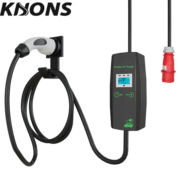 Khons European Standard 3.5kw 16A Compact Portable Ev Car Charger Plug Electric Vehicle Charging