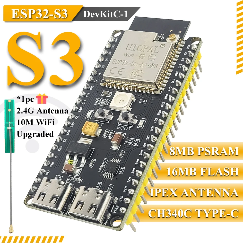 placa-de-desenvolvimento-bt-24g-modulo-wifi-esp32-s3-devkitc-1-para-arduino-8mb-psram-16mb-flash-n16r8-42pin-ch340c-tipo-c-esp32-s3