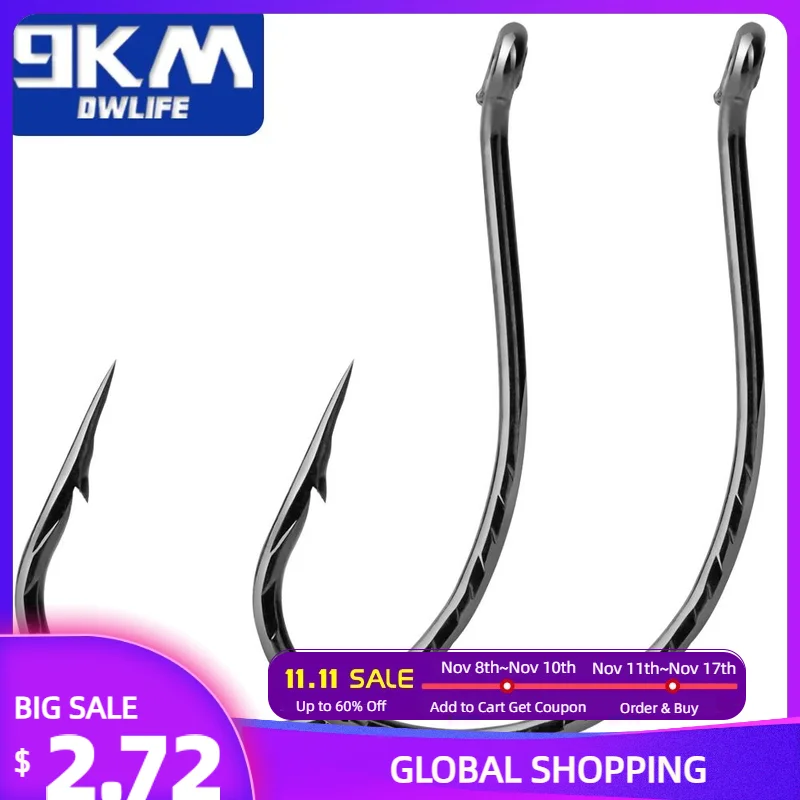 Drop Shot Hook Bass Fishing Hooks 50~200Pcs Drop Shot Rig Worm Hook High Carbon Steel Freshwater Fishing for Carp Perch Catfish