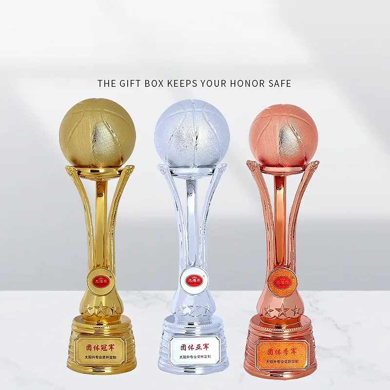 Sports game ball trophy Customized school sports meeting award souvenir trophy, football Championship Cup.