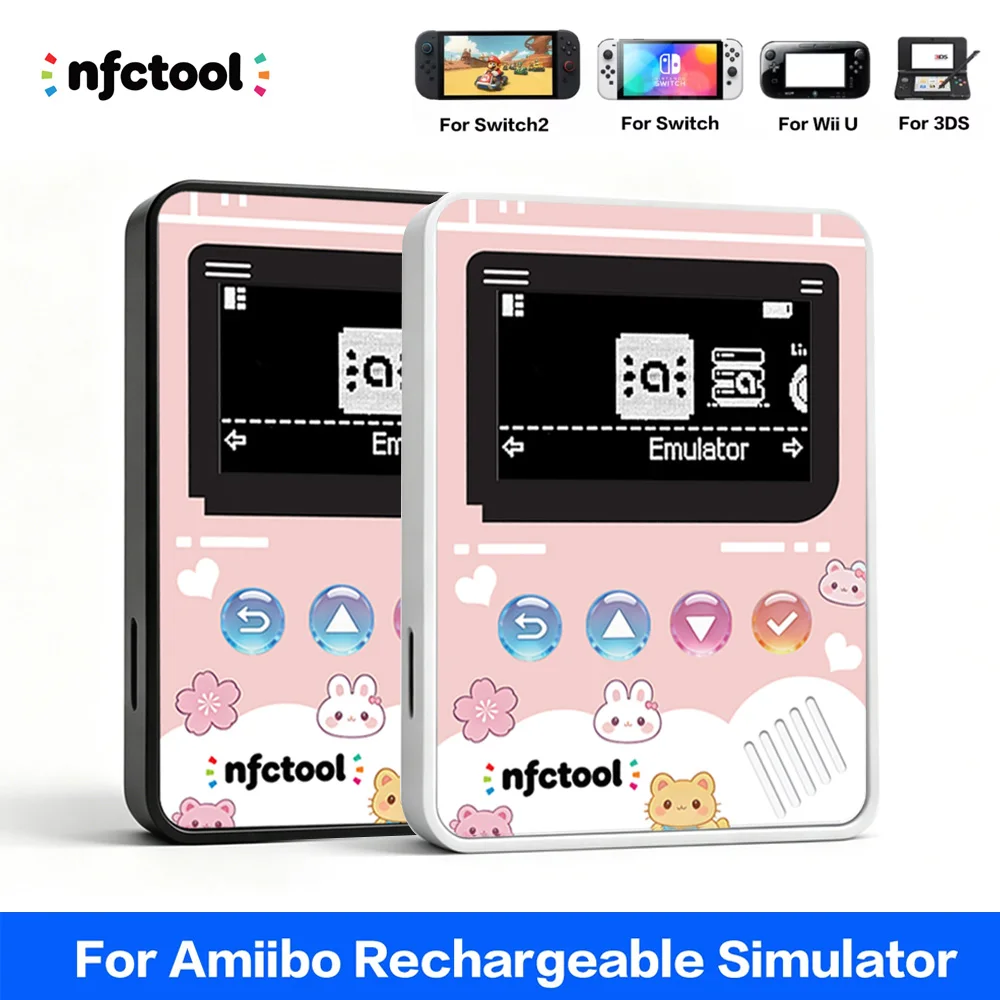 Multi-Functional NFC Emulator with OLED Display & Button  Enhanced Range Support Type-C Charging for Switch/Switch 2/Wii U/3DS