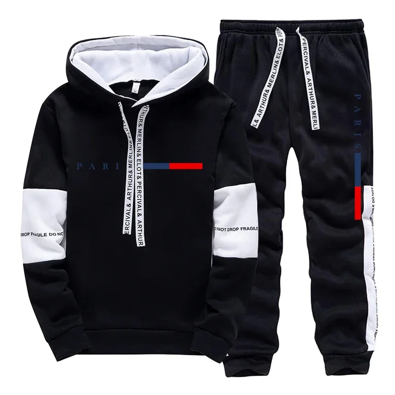 Men's Set/Hoodie/Pants Paris Fashion Autumn Winter Casual Sports Hooded Pullover & Sweatpants Outdoor Street Comfort Sportswear view 2