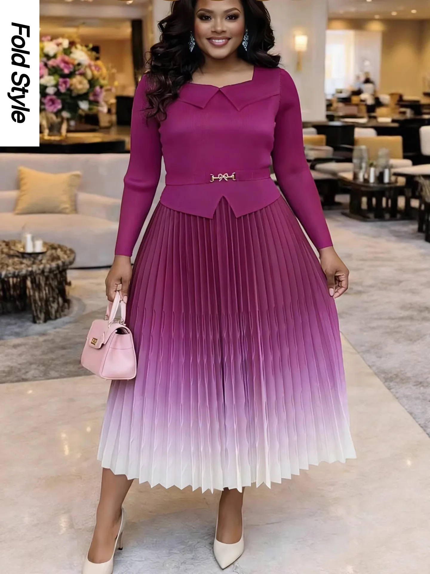 

Miyake 2026 New Gradual Change Dress Women's Clothing Fashion Thin Temperament Slim Pleated Dress